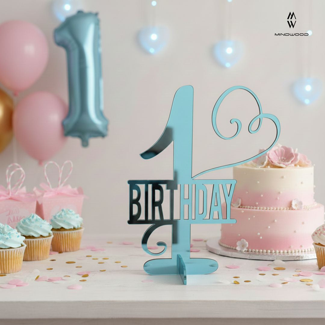 Decorazione da Tavolo in Legno verniciato e Plexiglass Specchiato