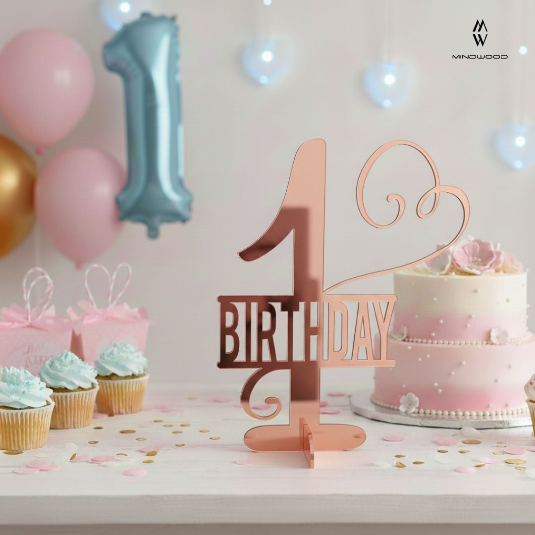 Decorazione da Tavolo in Legno verniciato e Plexiglass Specchiato