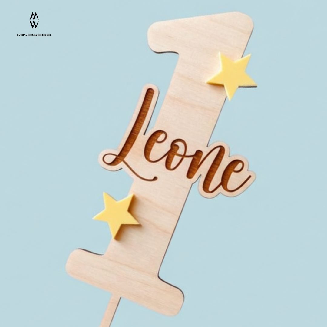 CakeTopper in Legno Personalizzato 1 compleanno