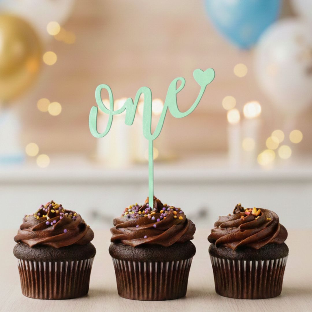 CakeTopper in Legno verniciato One