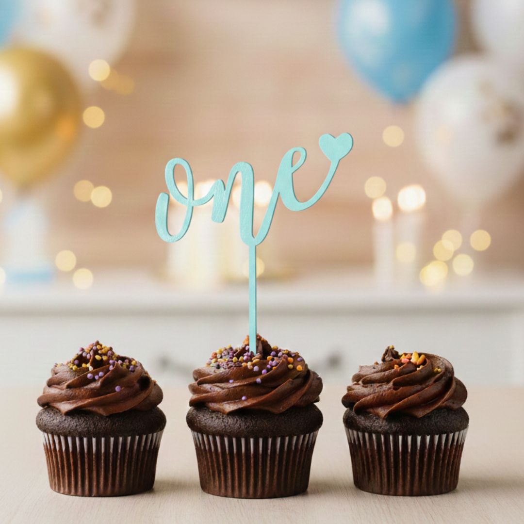 CakeTopper in Legno verniciato One