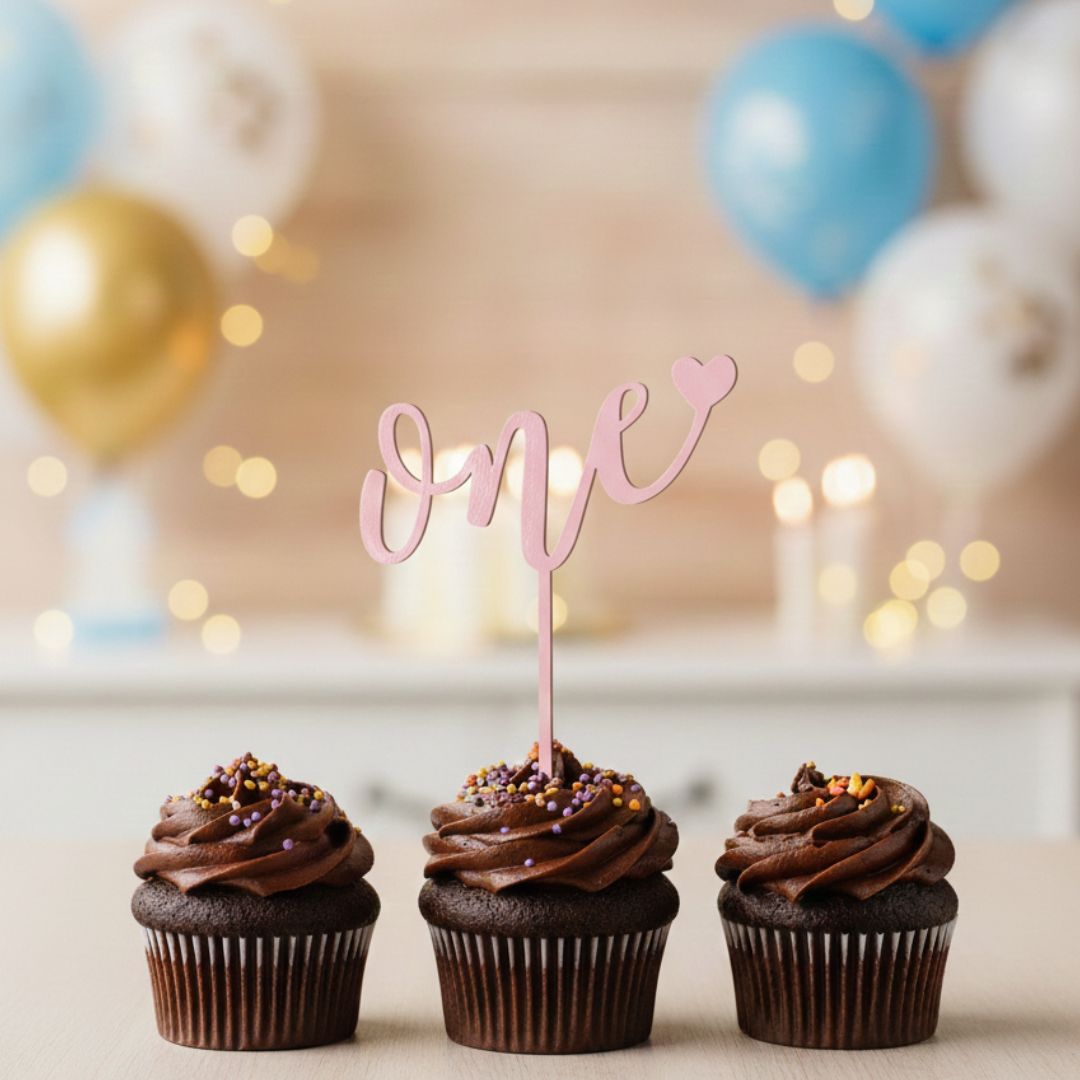 CakeTopper in Legno verniciato One