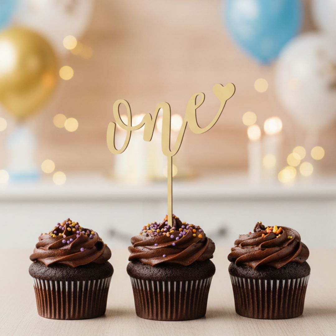 CakeTopper in Legno verniciato One