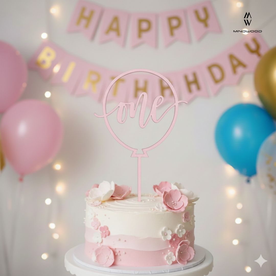 CakeTopper Legno One Palloncino