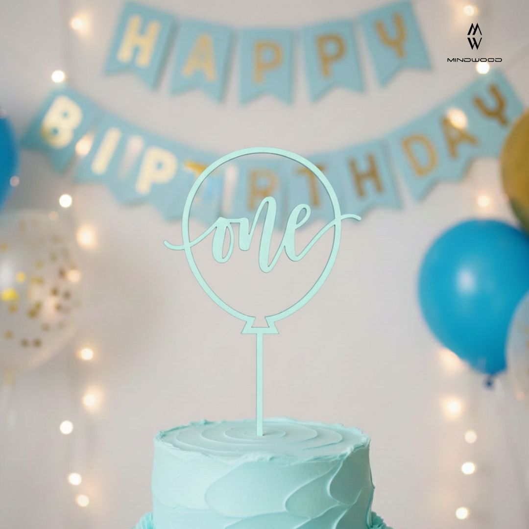 CakeTopper Legno One Palloncino