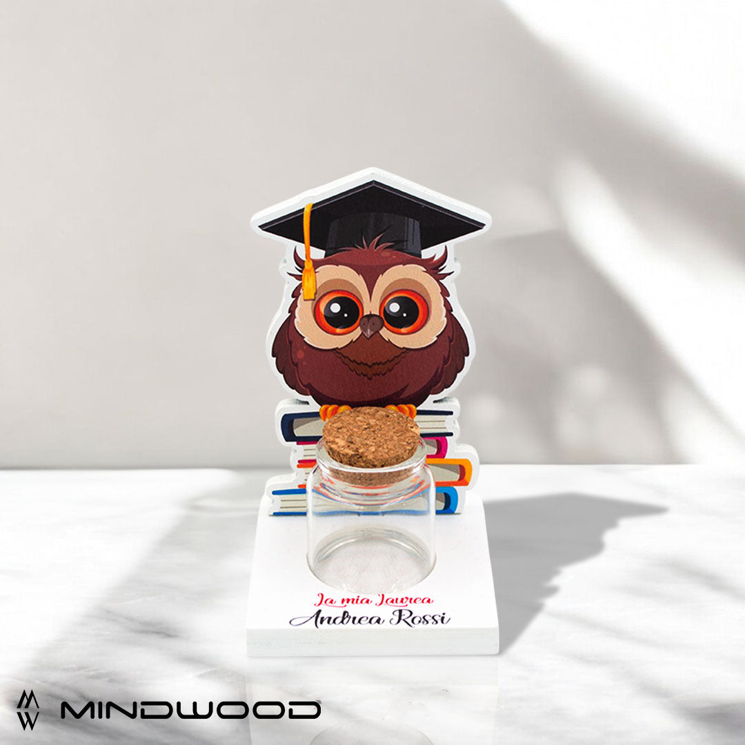 Portaconfetti Laurea personalizzabile con Gufo