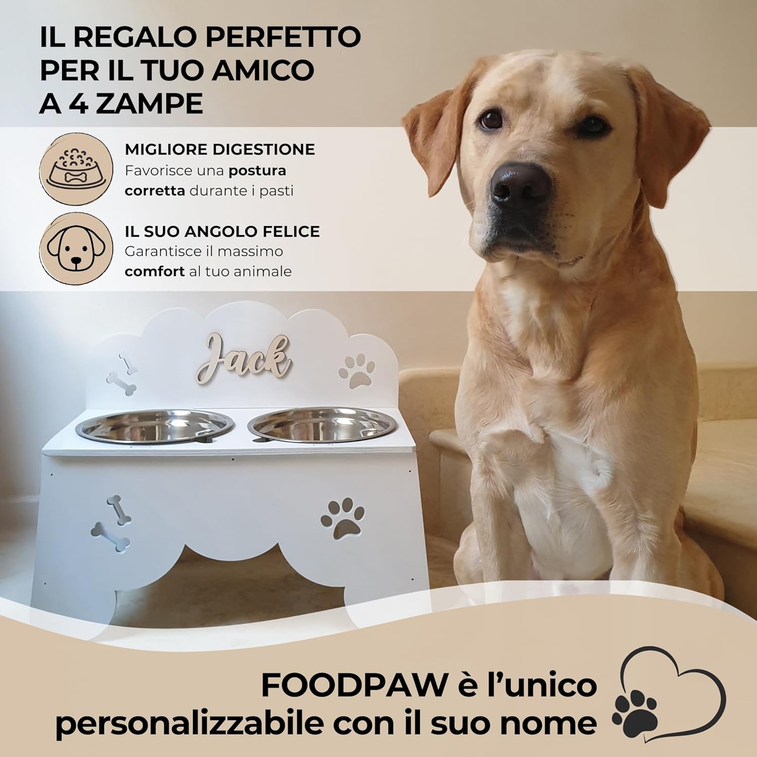Food Paw - Portaciotole per Cani e Gatti