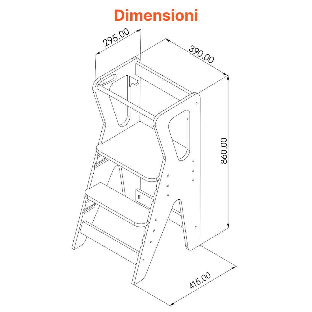Torre d’Apprendimento Montessori Regolabile