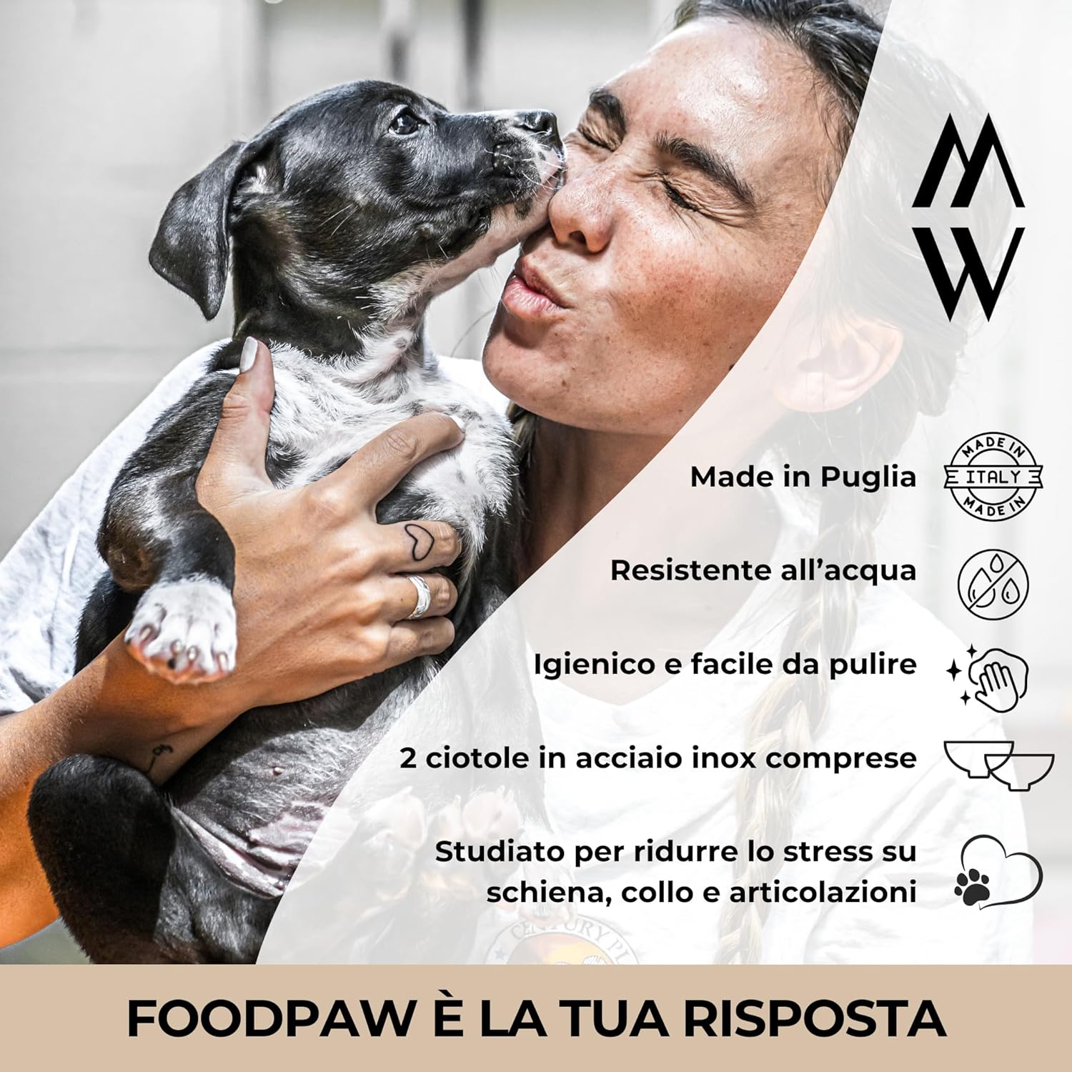 Food Paw - Portaciotole per Cani e Gatti