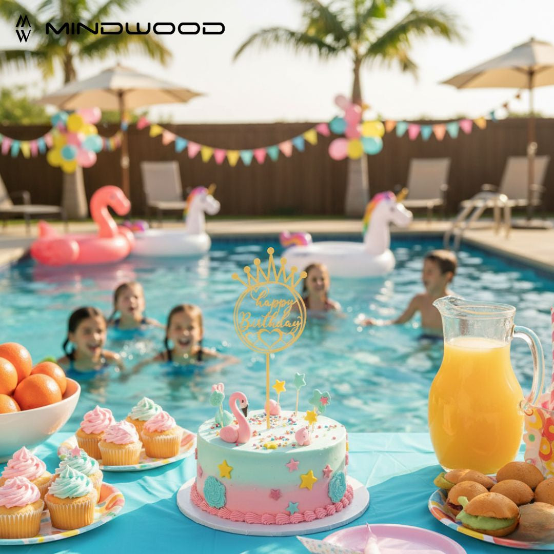 CakeTopper HappyBirthday Corona e cuoricini