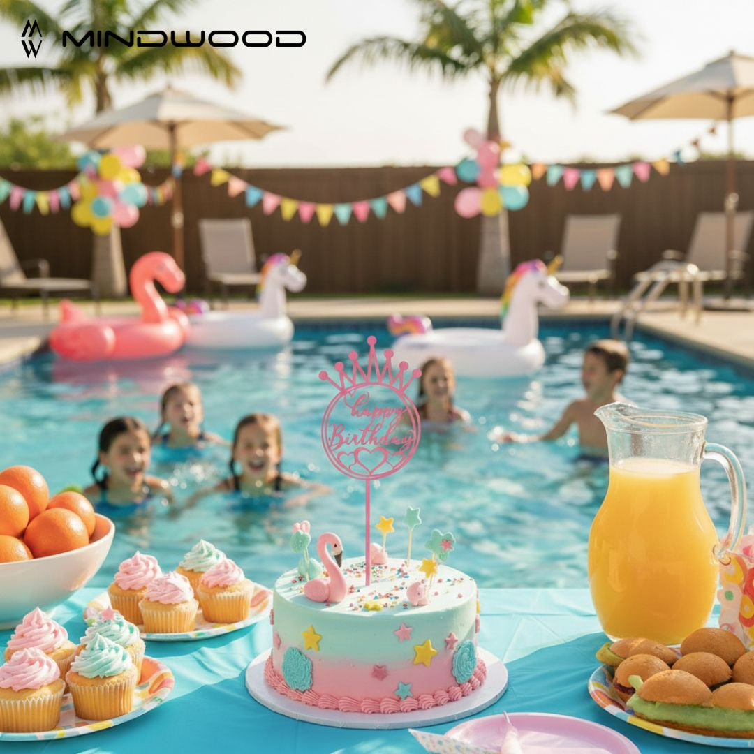 CakeTopper HappyBirthday Corona e cuoricini