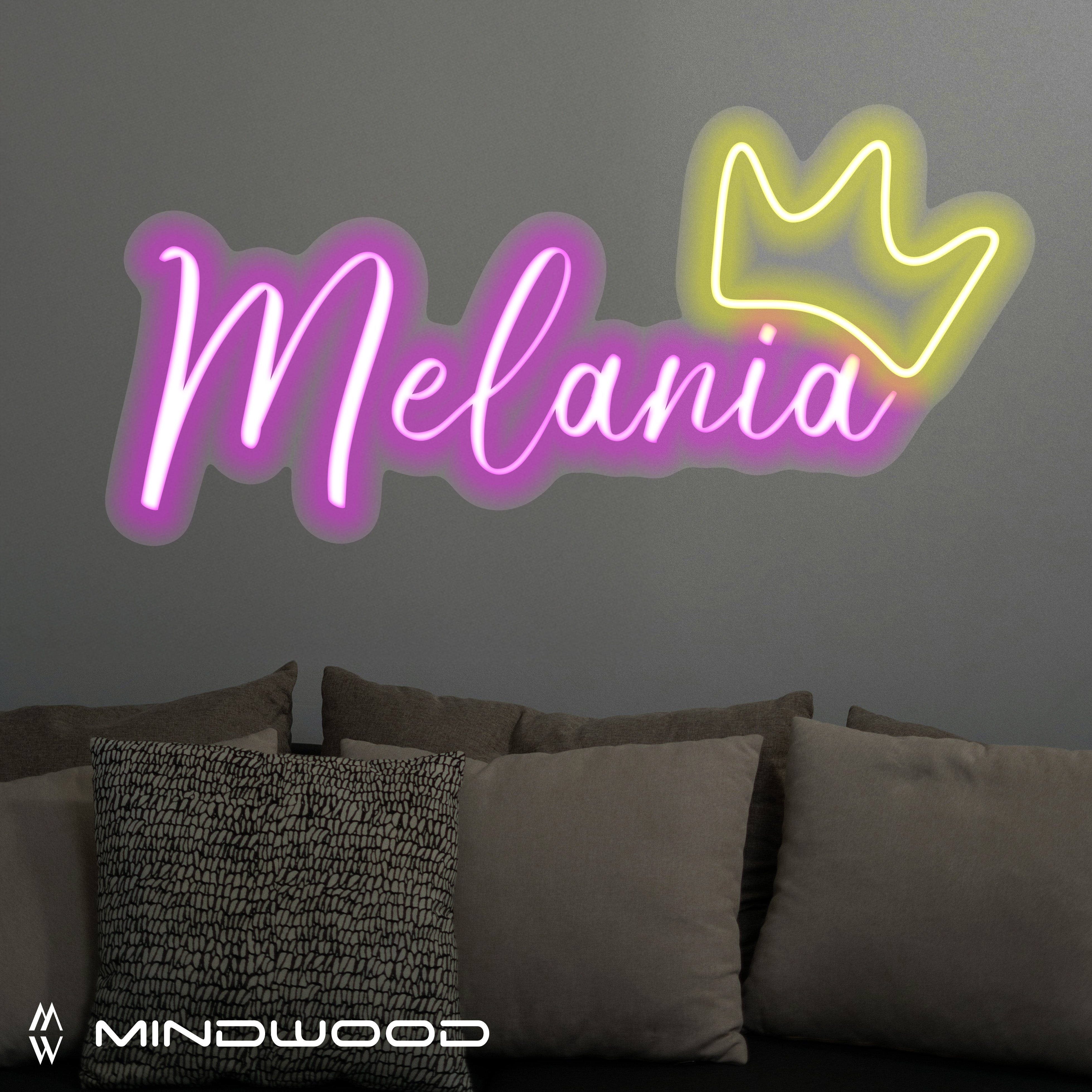 Individuelles LED-Schild - Name mit Krone