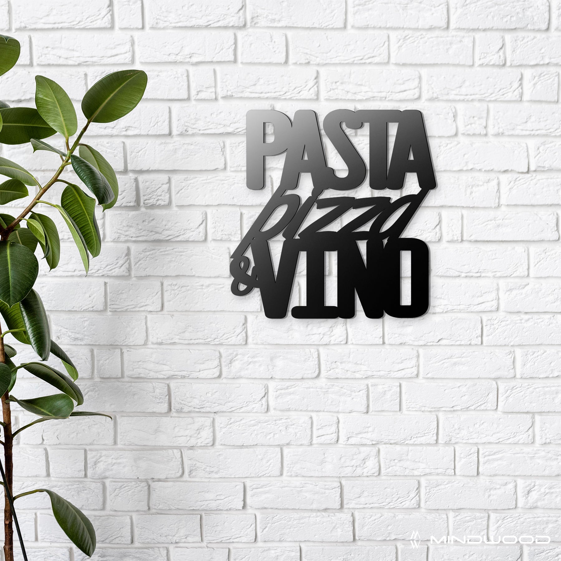 Scritta in Legno Pasta Pizza e Vino