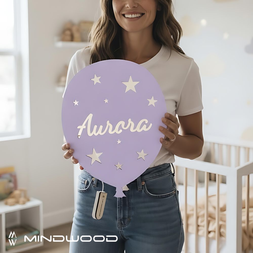 Lampada Palloncino a Parete con Nome Personalizzato
