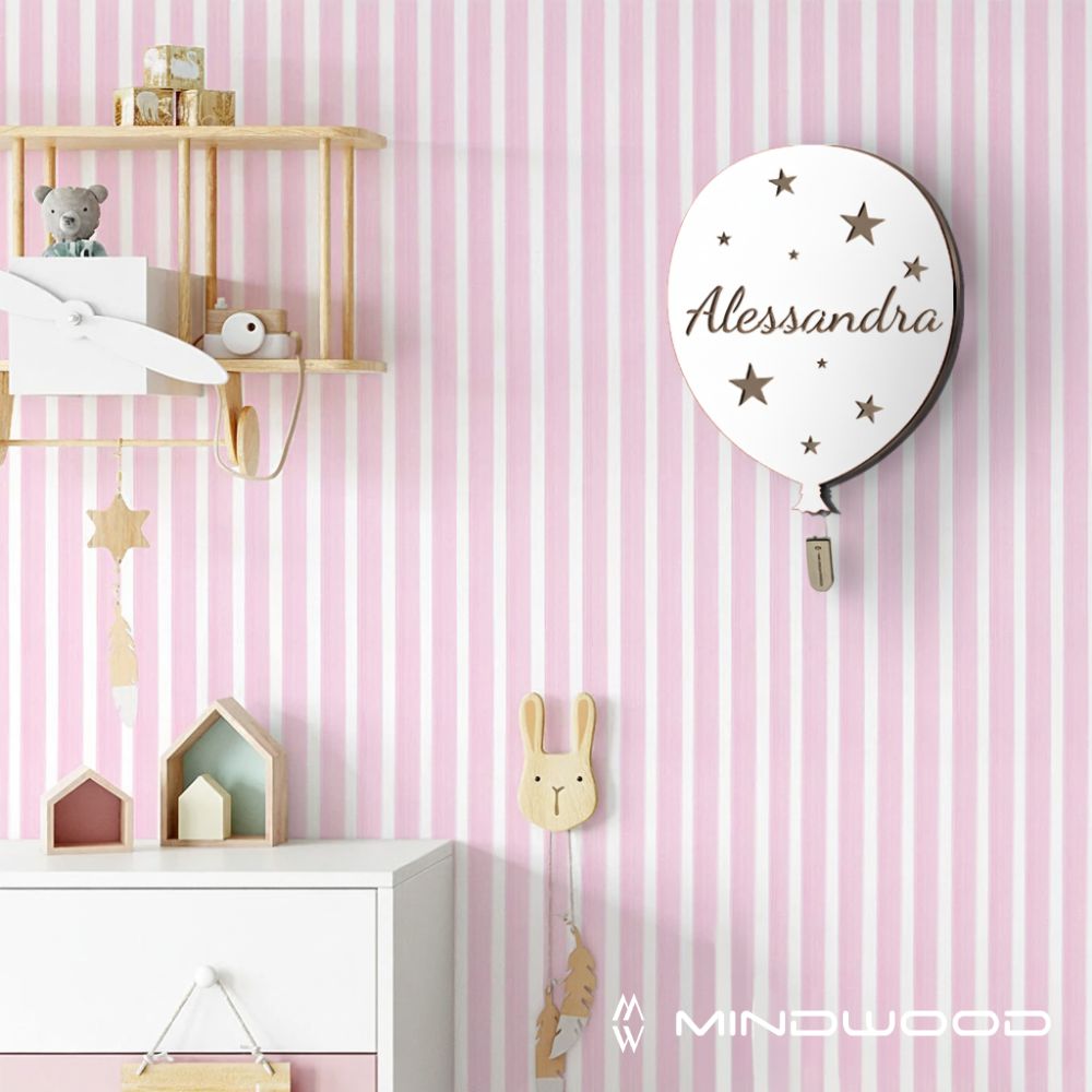 Lampada Palloncino a Parete con Nome Personalizzato