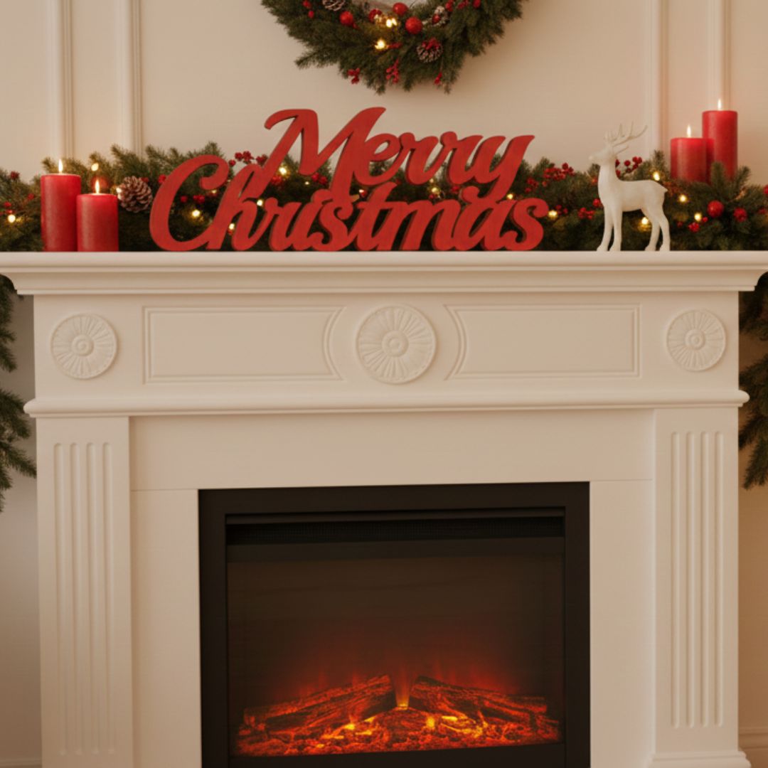 Scritta d'appoggio in Legno verniciato Merry Christmas 3