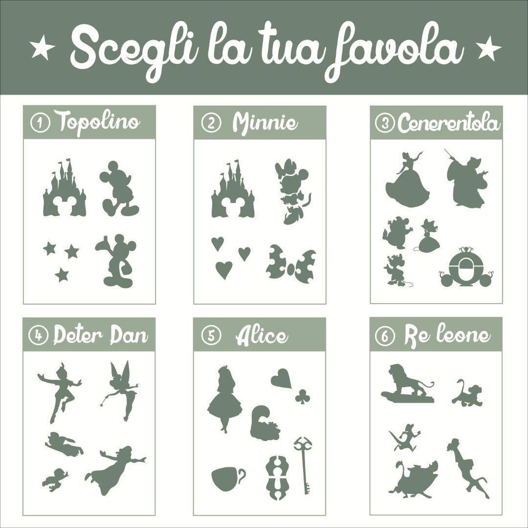 Lampada in legno personalizzata a forma di lettera con favole