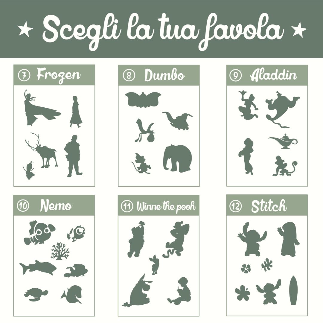 Lampada in legno personalizzata a forma di lettera con favole