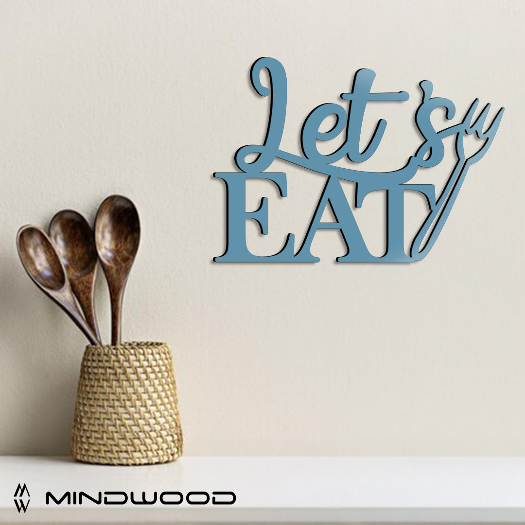 Scritta in Legno Let's Eat