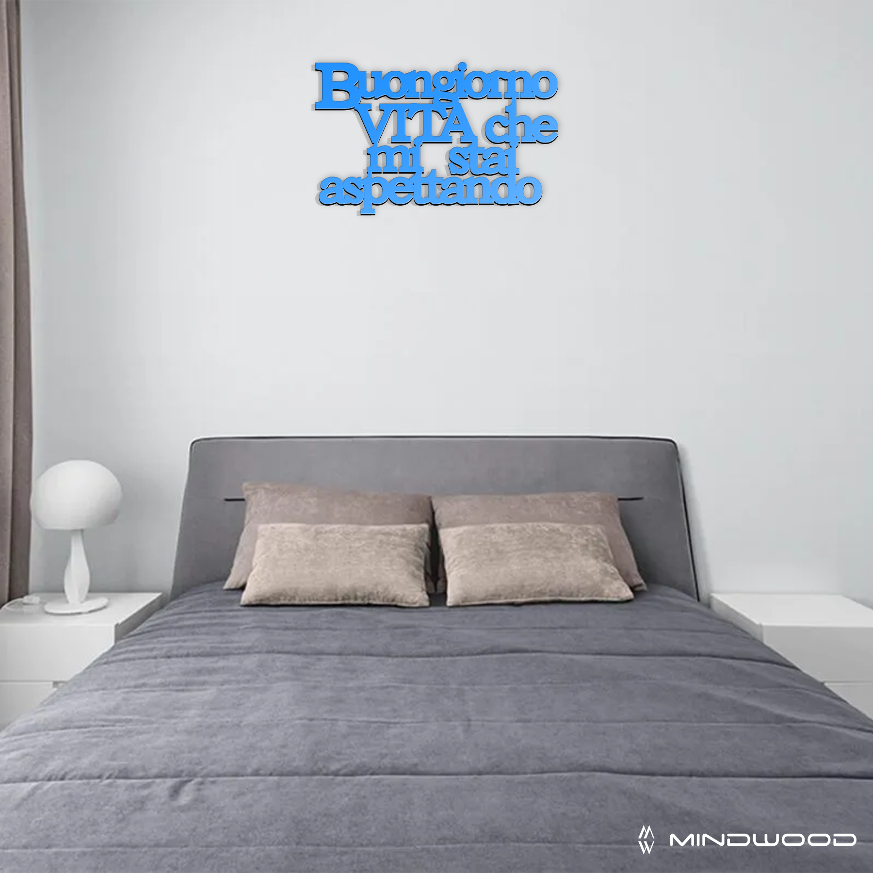 Scritta in Legno Buongiorno Vita che mi stai Aspettando