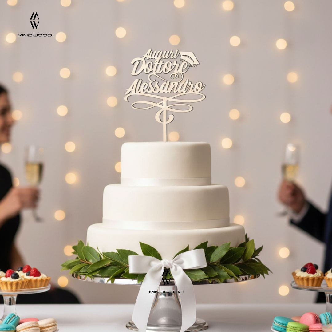 CakeTopper in Legno Personalizzato per Laurea