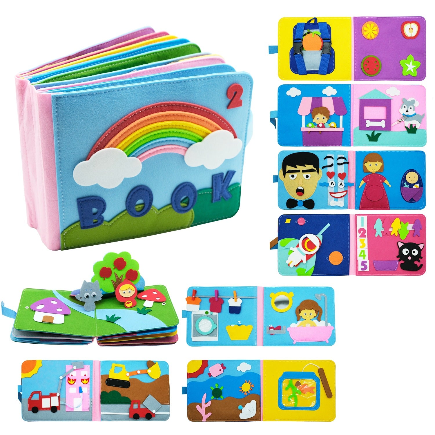 Libro Soft Book in Feltro Arcobaleno