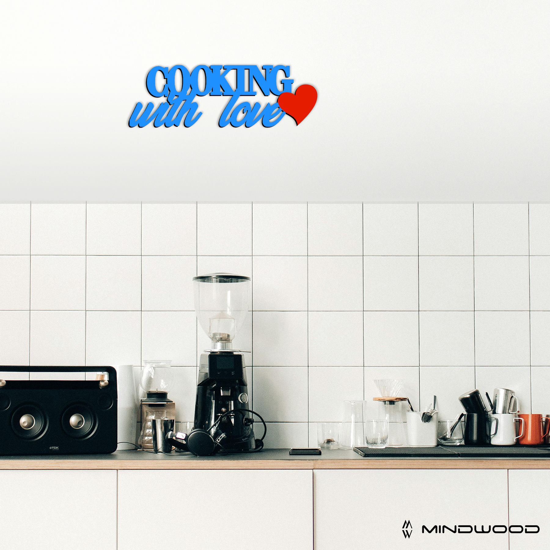 Scritta in Legno Cooking With Love