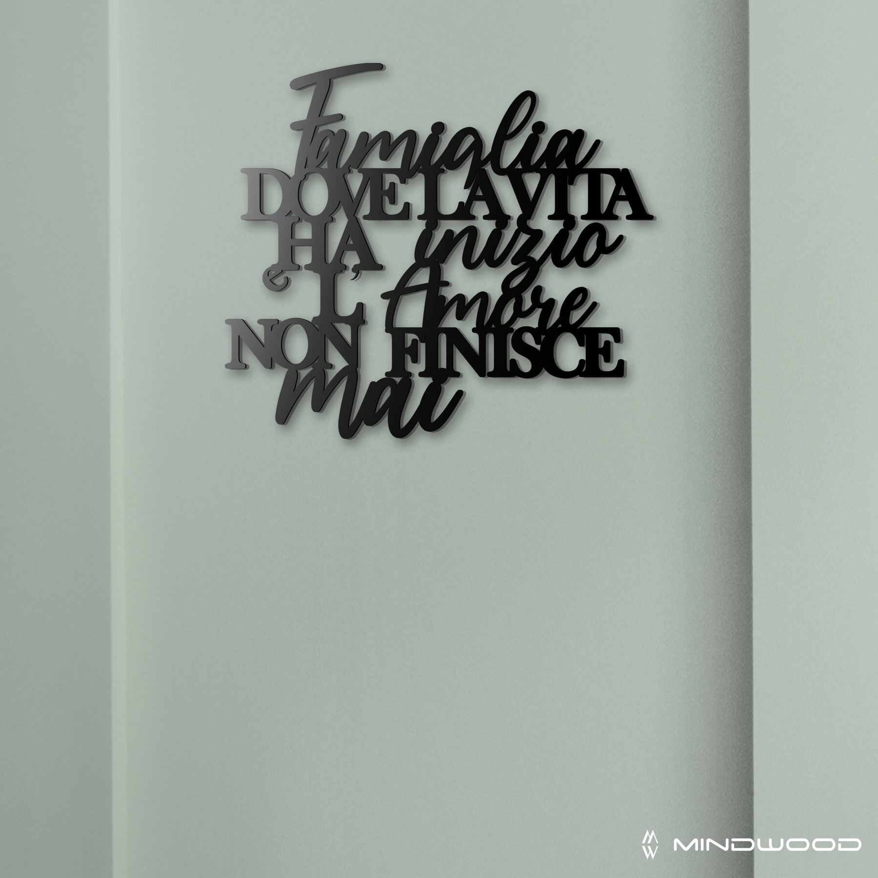 Scritta in Legno Famiglia Dove la Vita ha Inizio