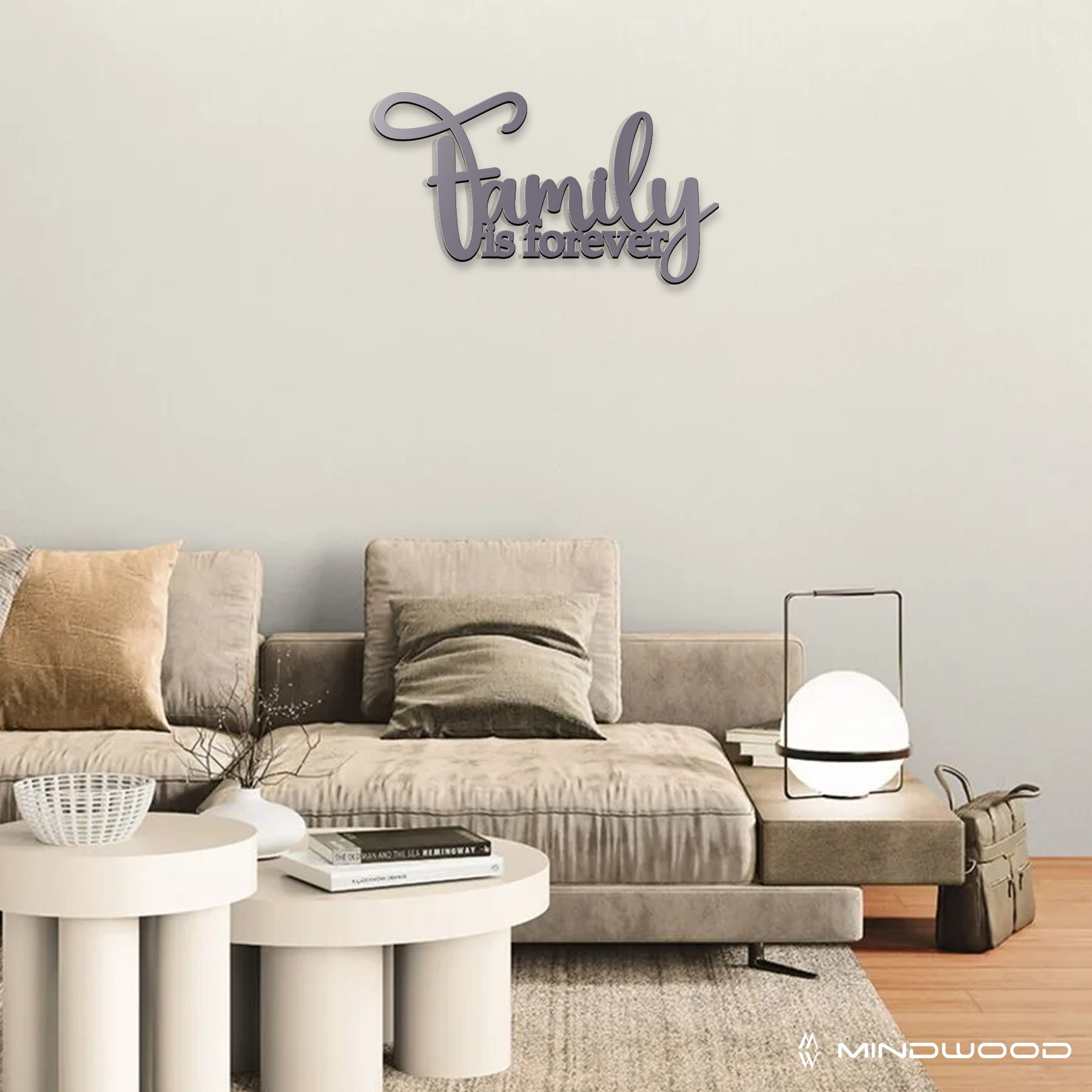 Scritta in Legno Family is Forever