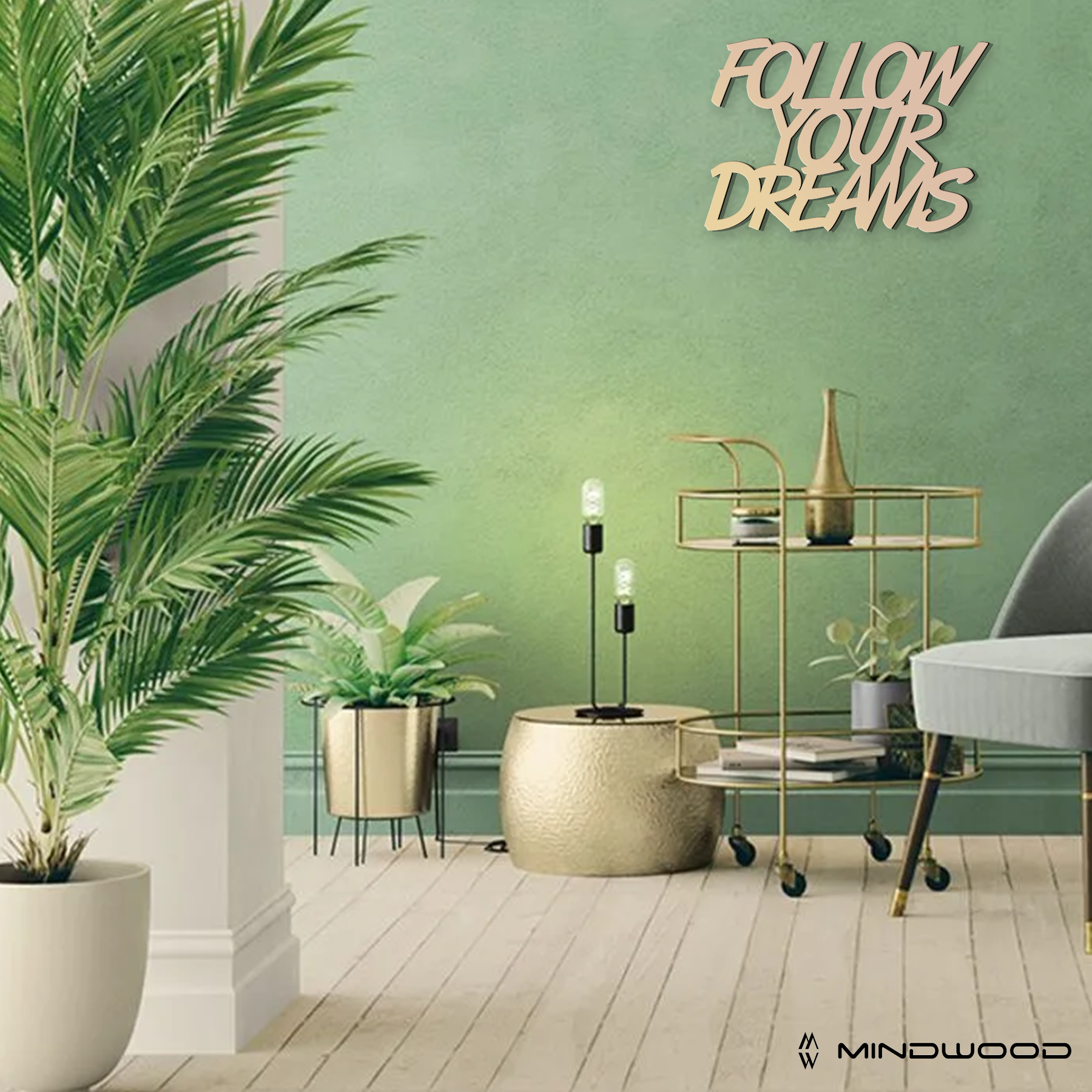 Scritta in Legno Follow Your Dreams