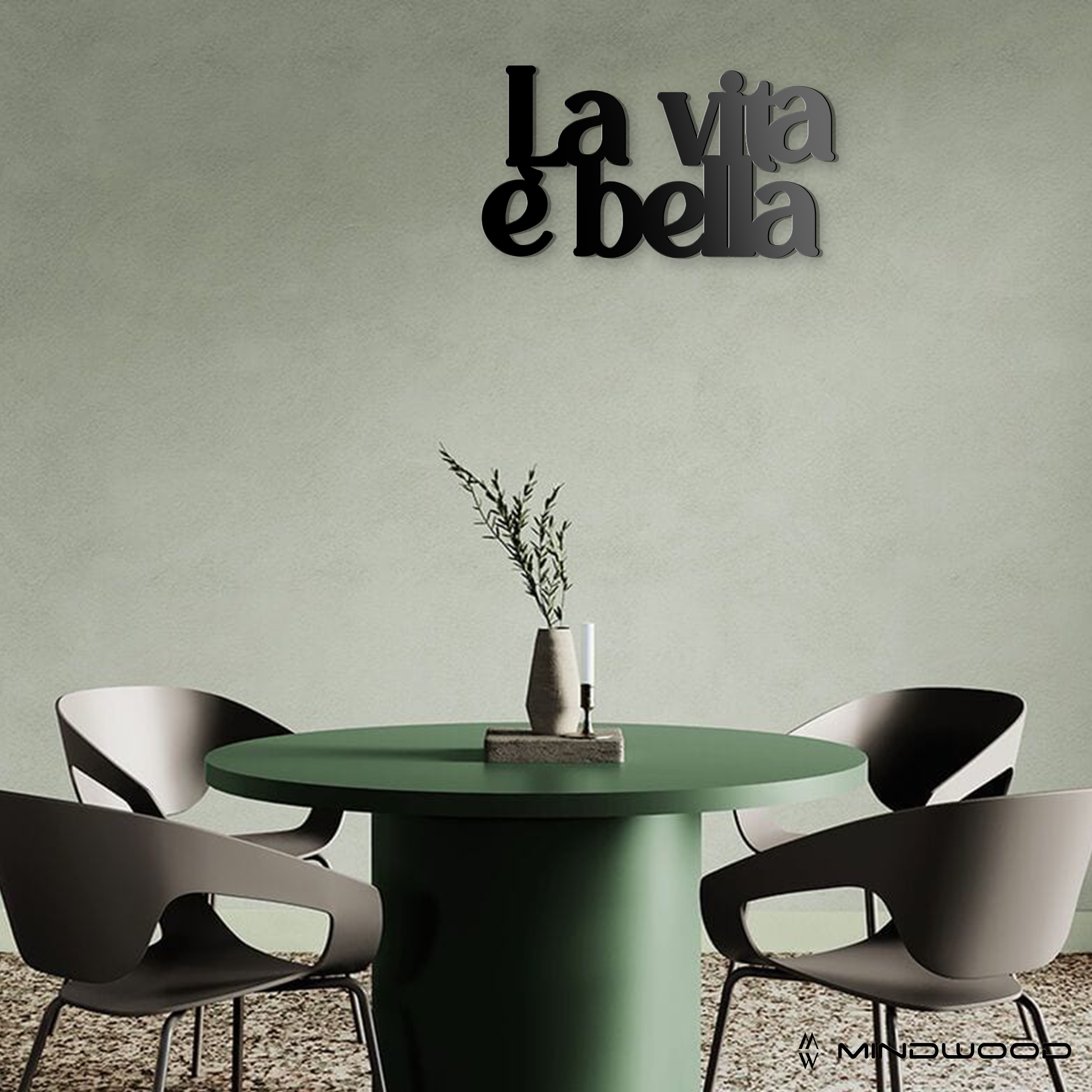 Scritta in Legno La vita è bella