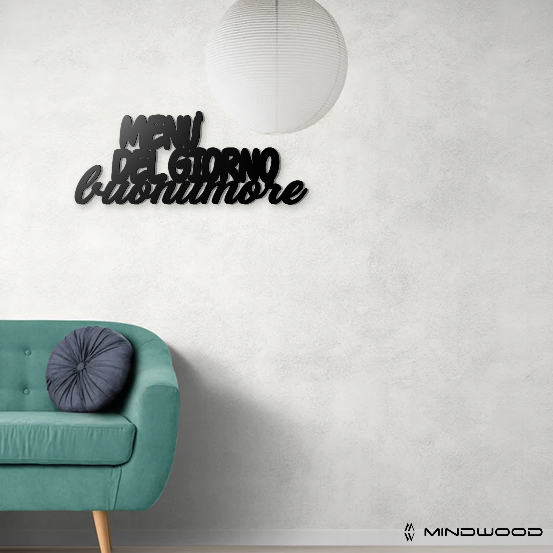 Scritta in Legno Menù del giorno buonumore