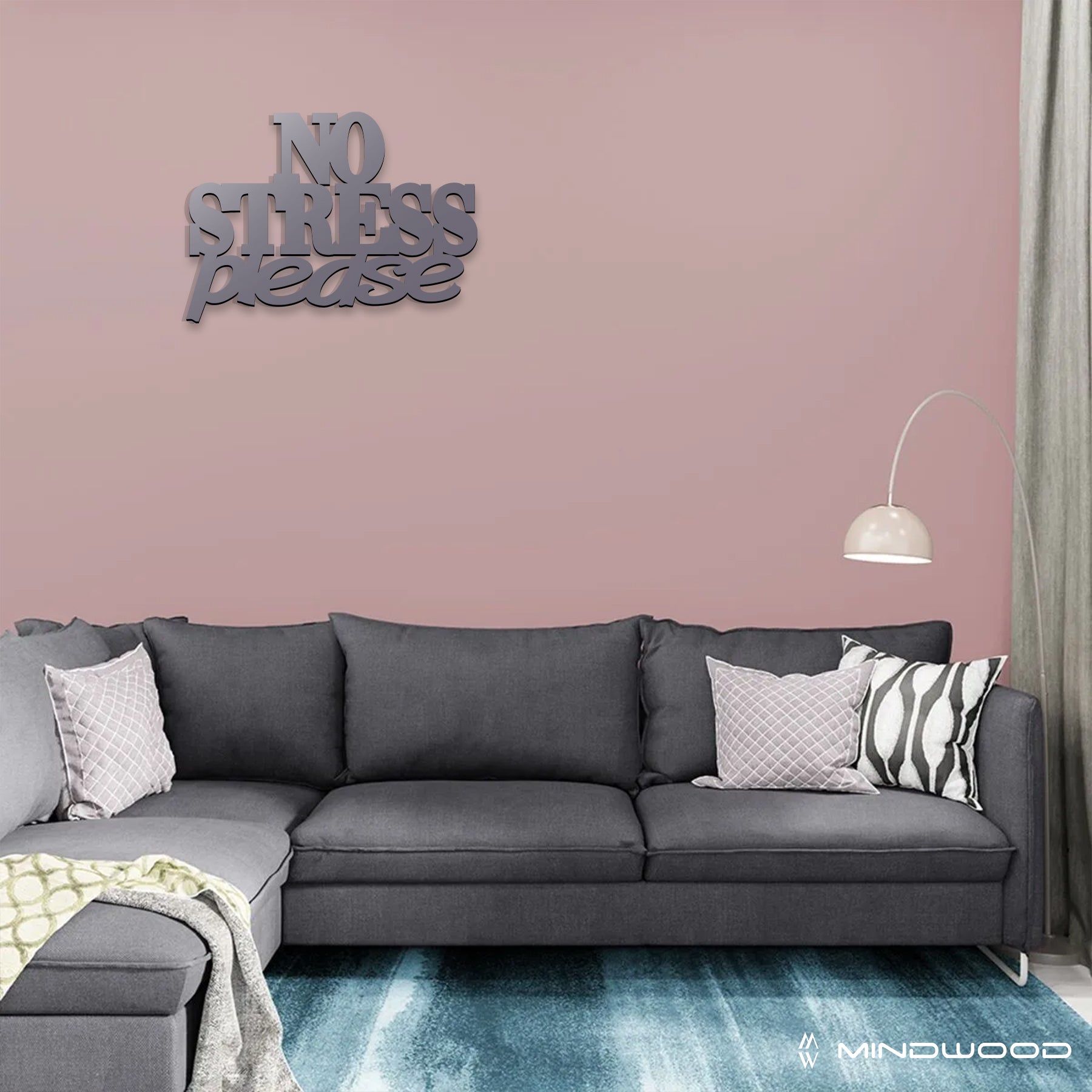 Scritta in Legno No Stress Please