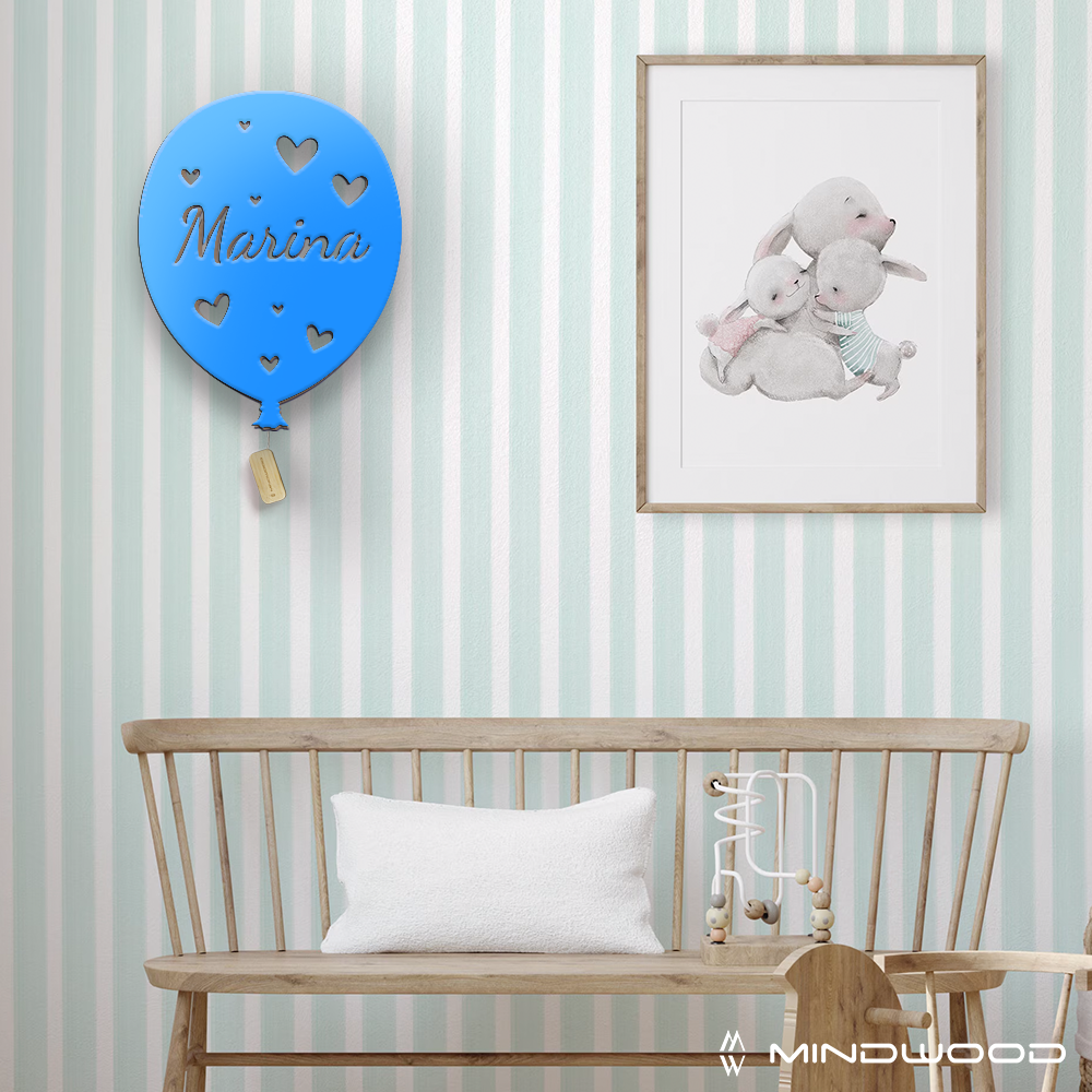 Lampada Palloncino a Parete con Nome Personalizzato
