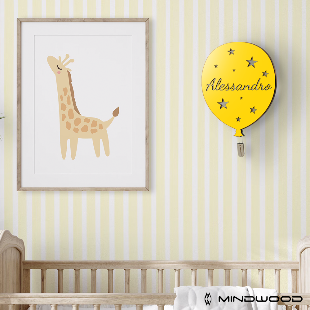 Lampada Palloncino a Parete con Nome Personalizzato