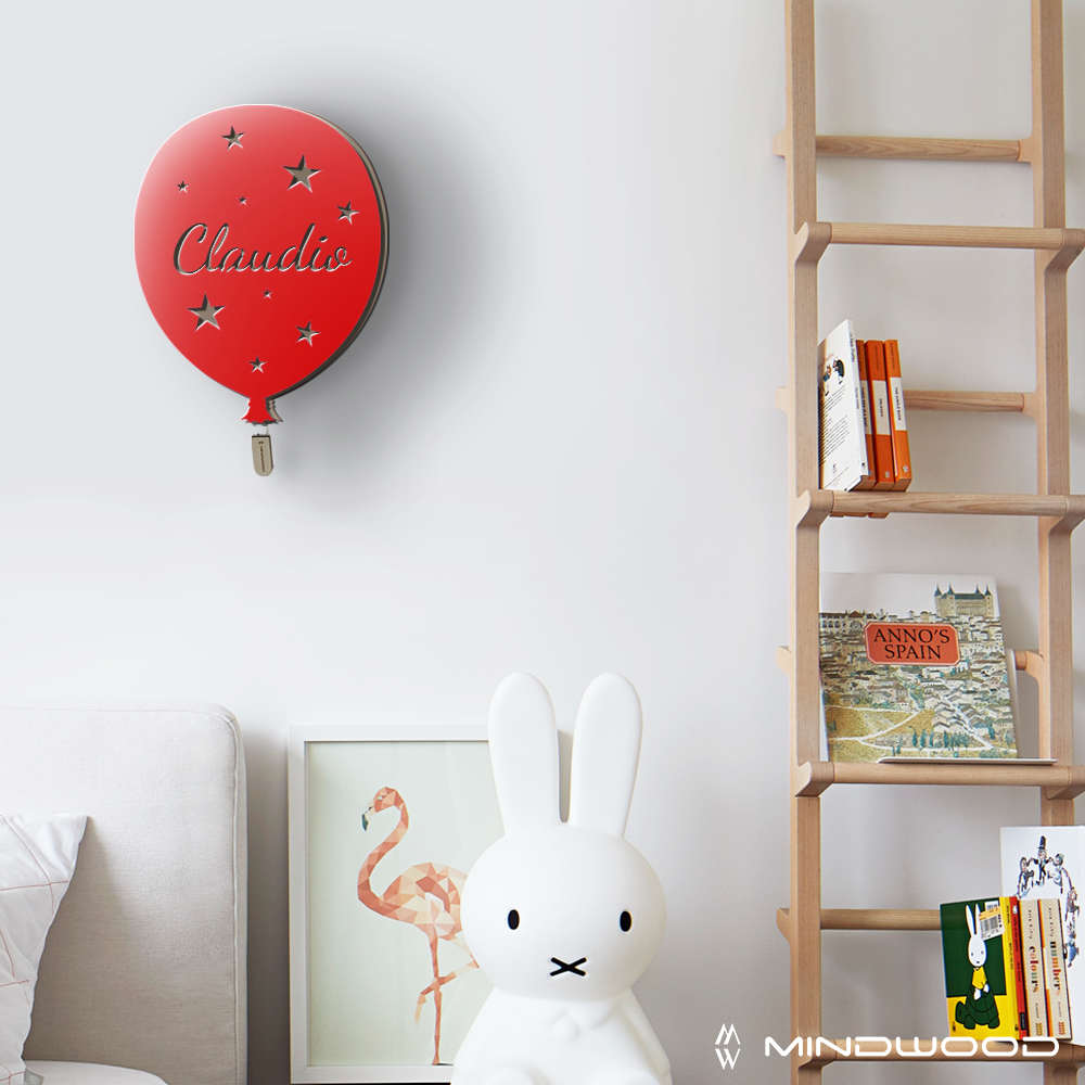 Lampada Palloncino a Parete con Nome Personalizzato