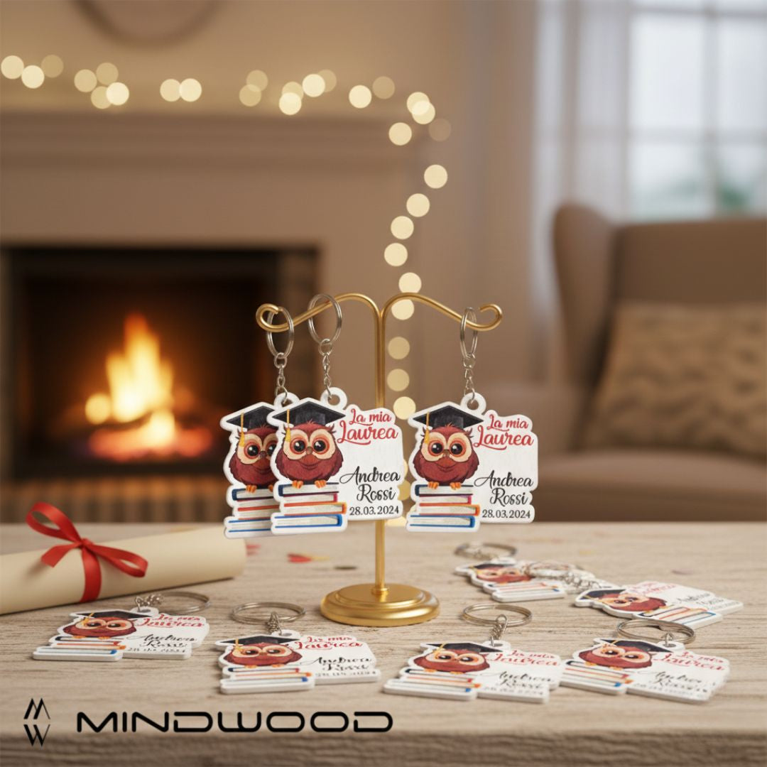 Ciondolo Laurea Gufo Personalizzabile