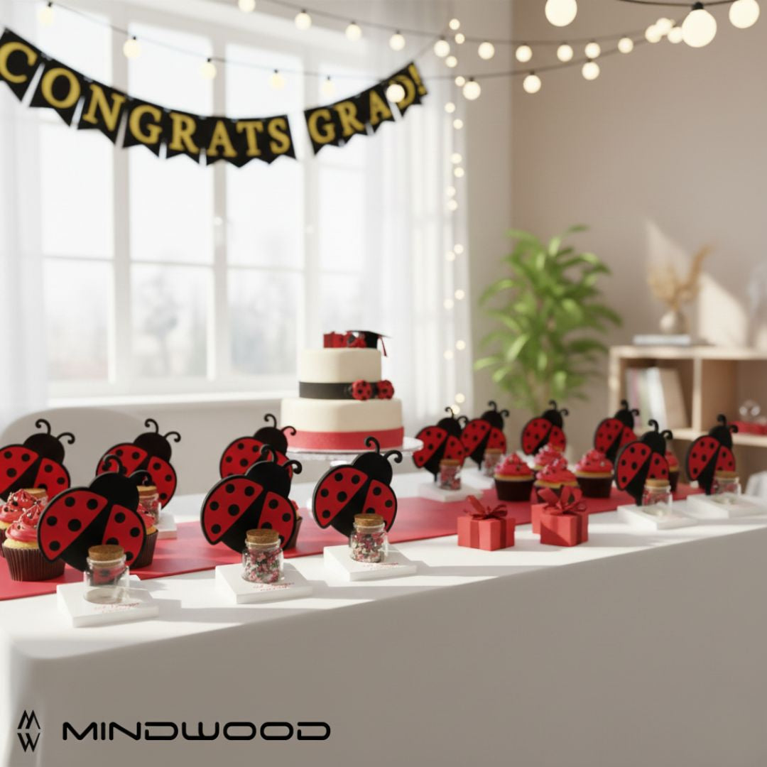 Portaconfetti personalizzabile Laurea Coccinella