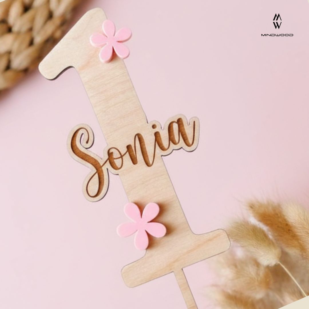 CakeTopper in Legno Personalizzato 1 compleanno