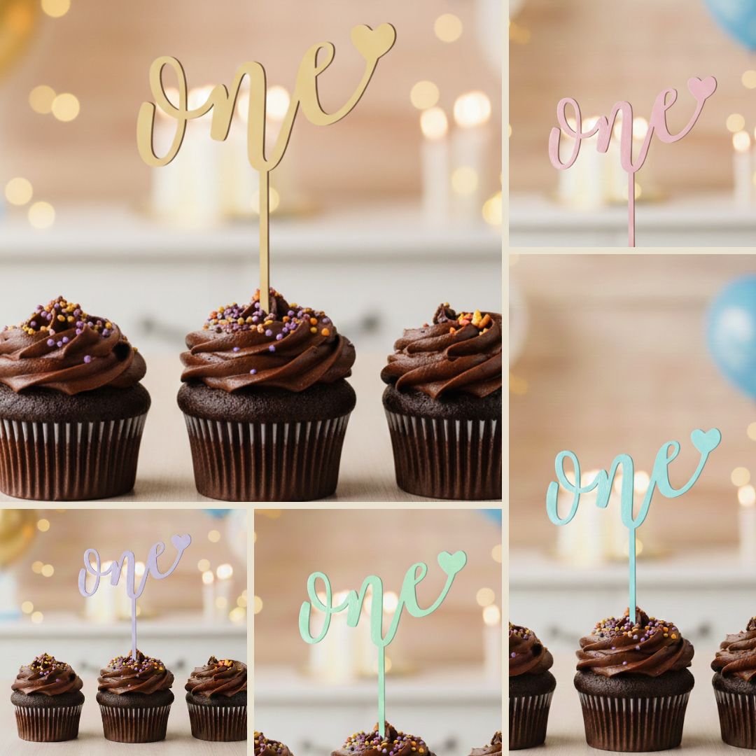 CakeTopper in Legno verniciato One