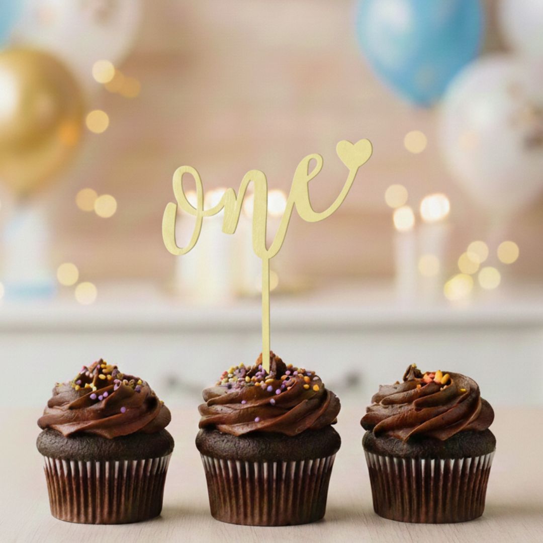 CakeTopper in Legno verniciato One