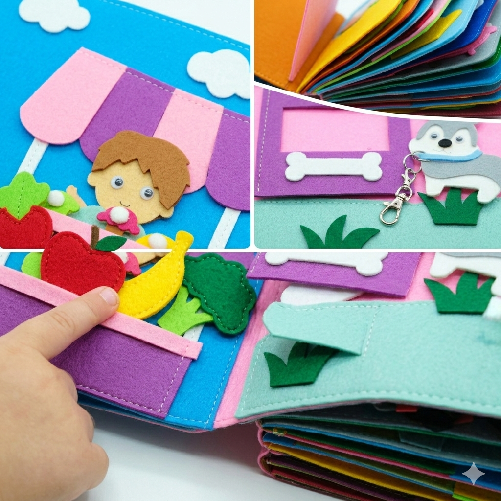 Libro Soft Book in Feltro Arcobaleno
