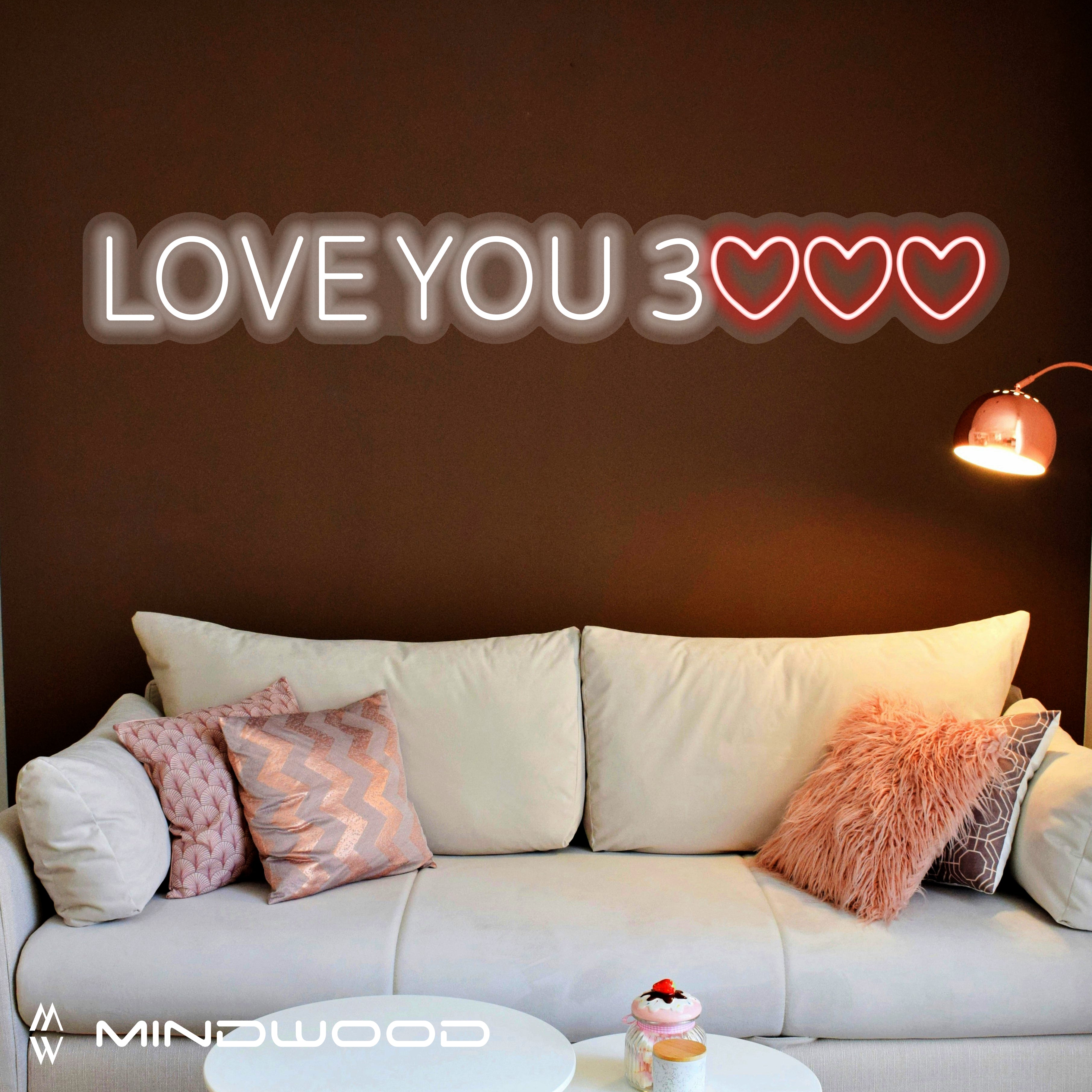Benutzerdefiniertes LED-Schild - Love You 3000