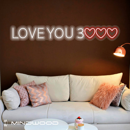 Scritta a Led Personalizzata - Love You 3000