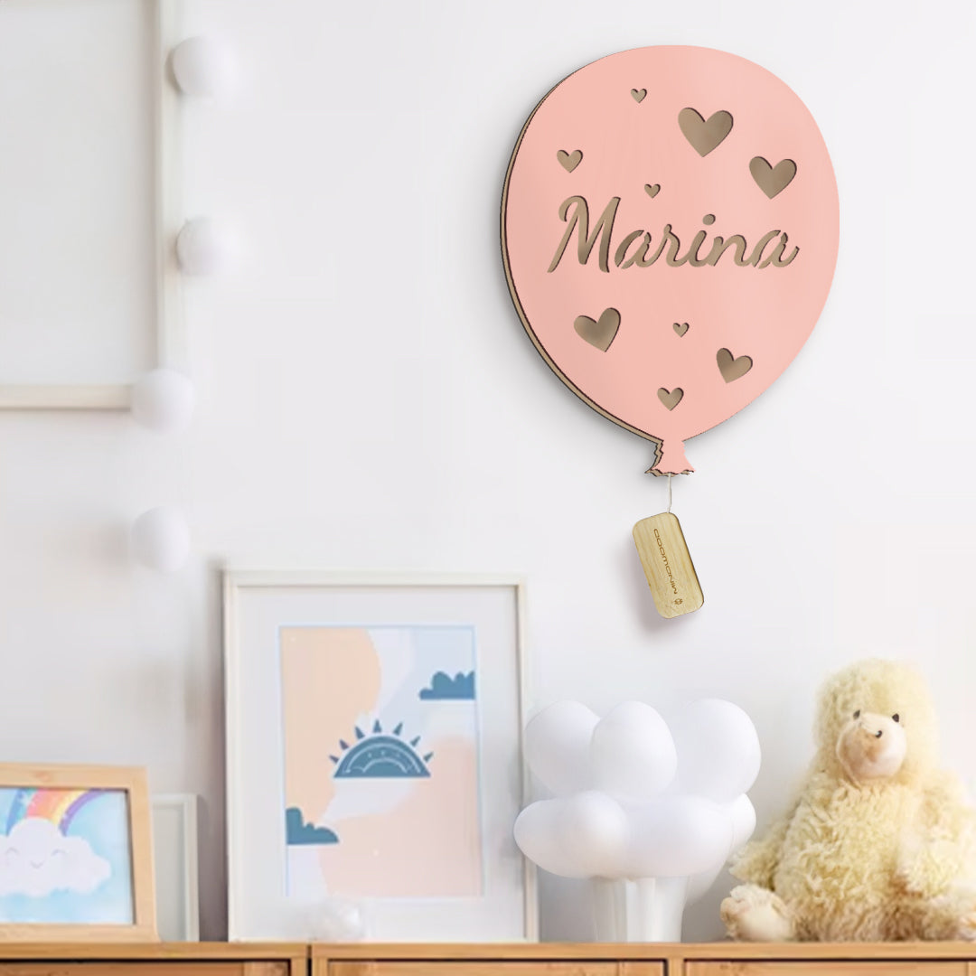 Lampada Palloncino a Parete con Nome Personalizzato