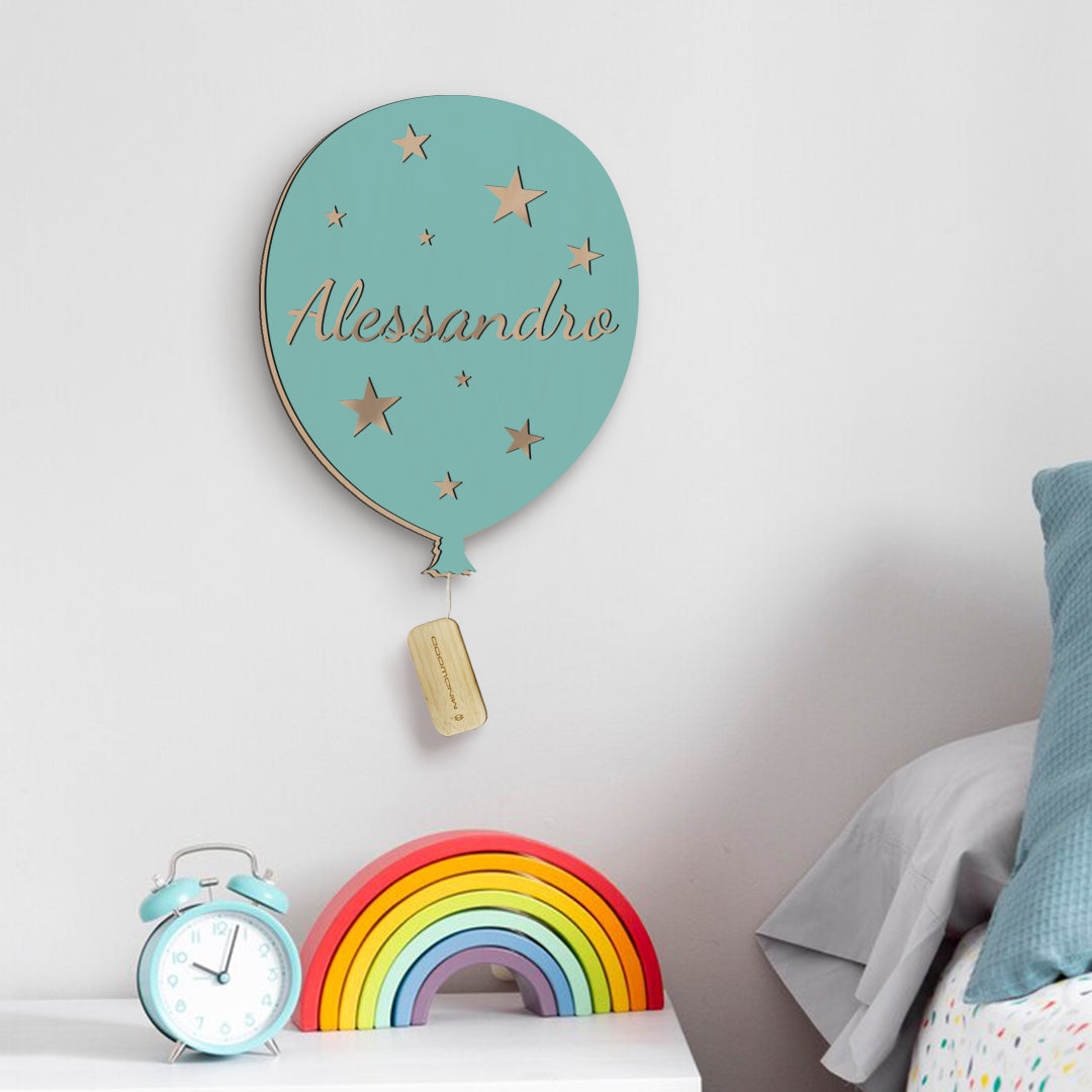 Lampada Palloncino a Parete con Nome Personalizzato