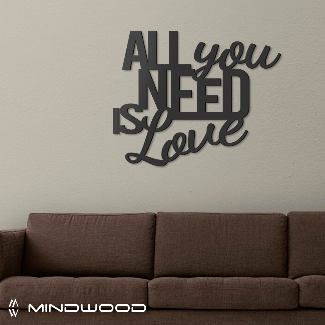 Scritta in Legno All you Need is Love