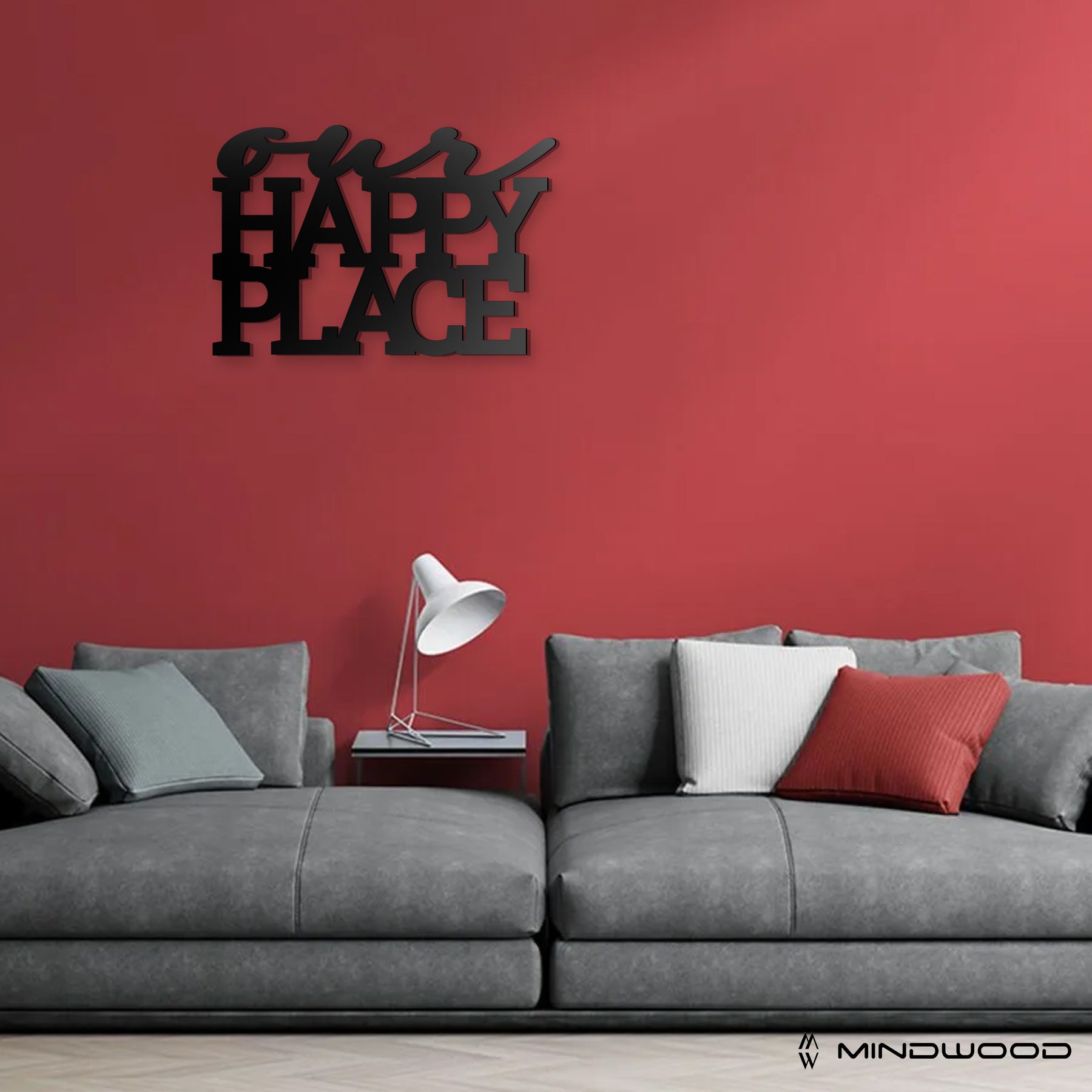 Scritta in Legno Our Happy Place