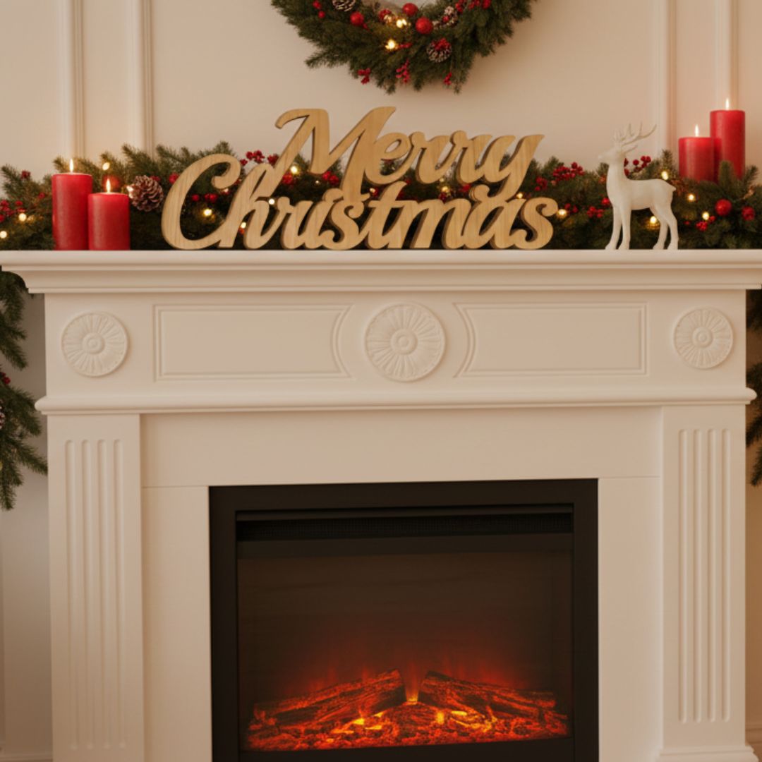 Scritta d'appoggio in Legno verniciato Merry Christmas 3