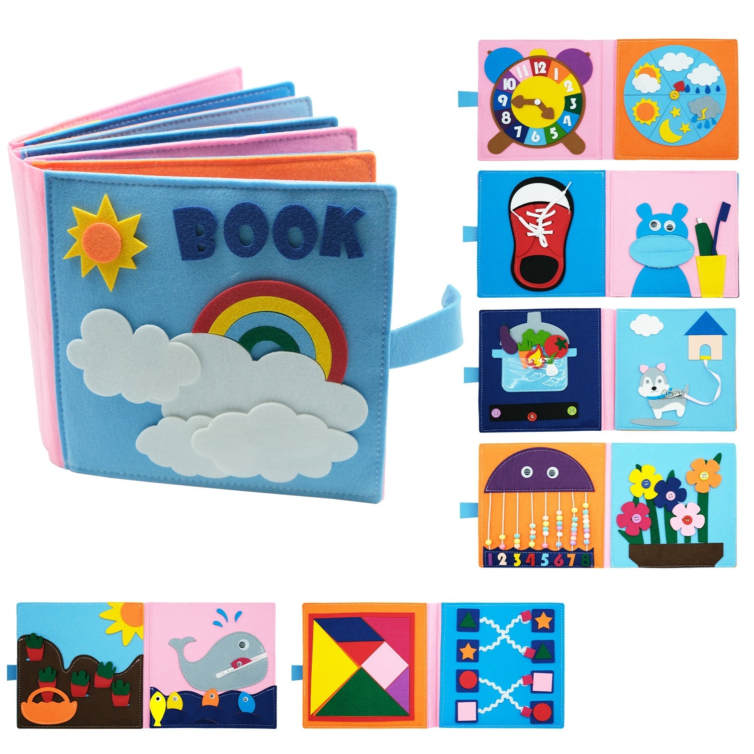 Libro Soft Book in Feltro Arcobaleno